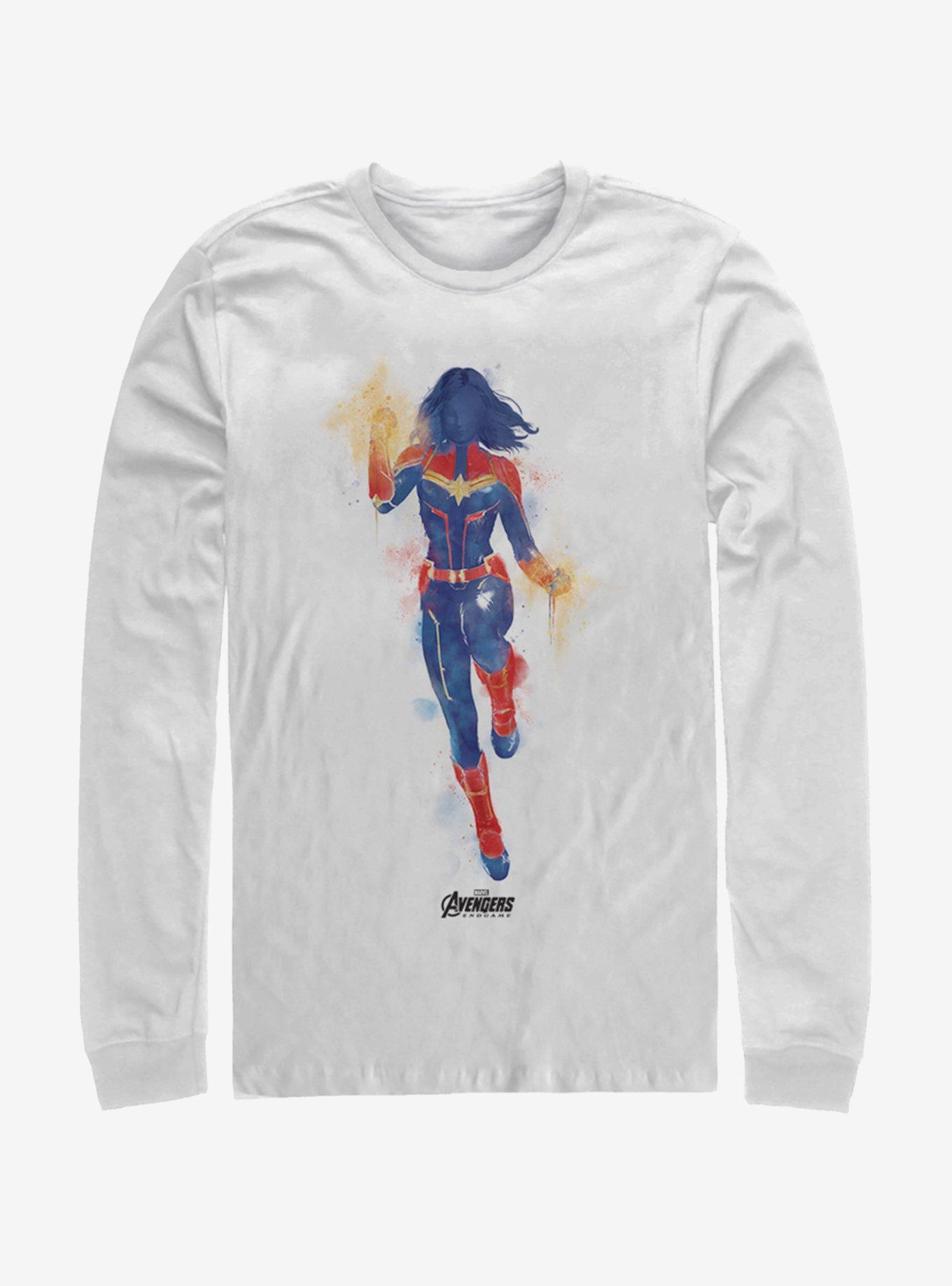 Marvel Avengers: Endgame Marvel Painted White Long-Sleeve T-Shirt, WHITE, hi-res