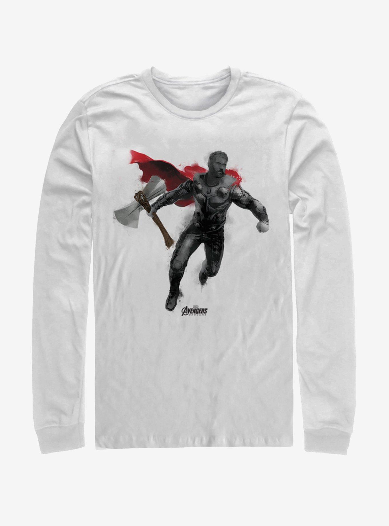 Marvel Avengers: Endgame Thor Paint White Long-Sleeve T-Shirt