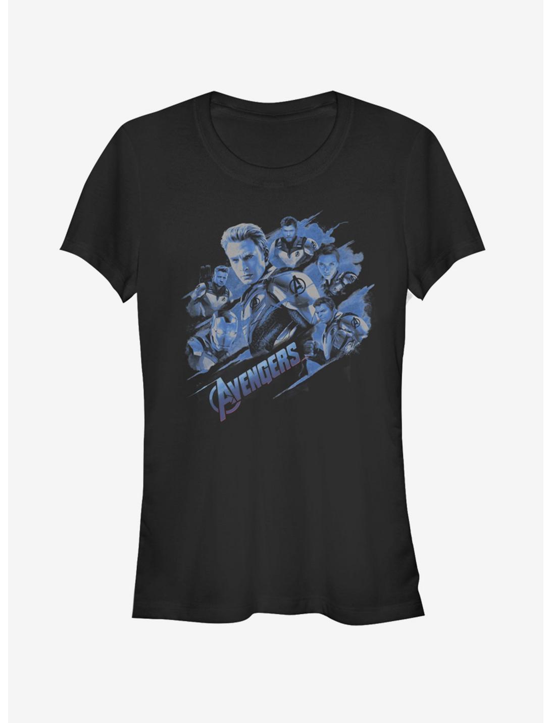 Marvel Avengers: Endgame Captain America Blue Shot Girls T-Shirt, BLACK, hi-res