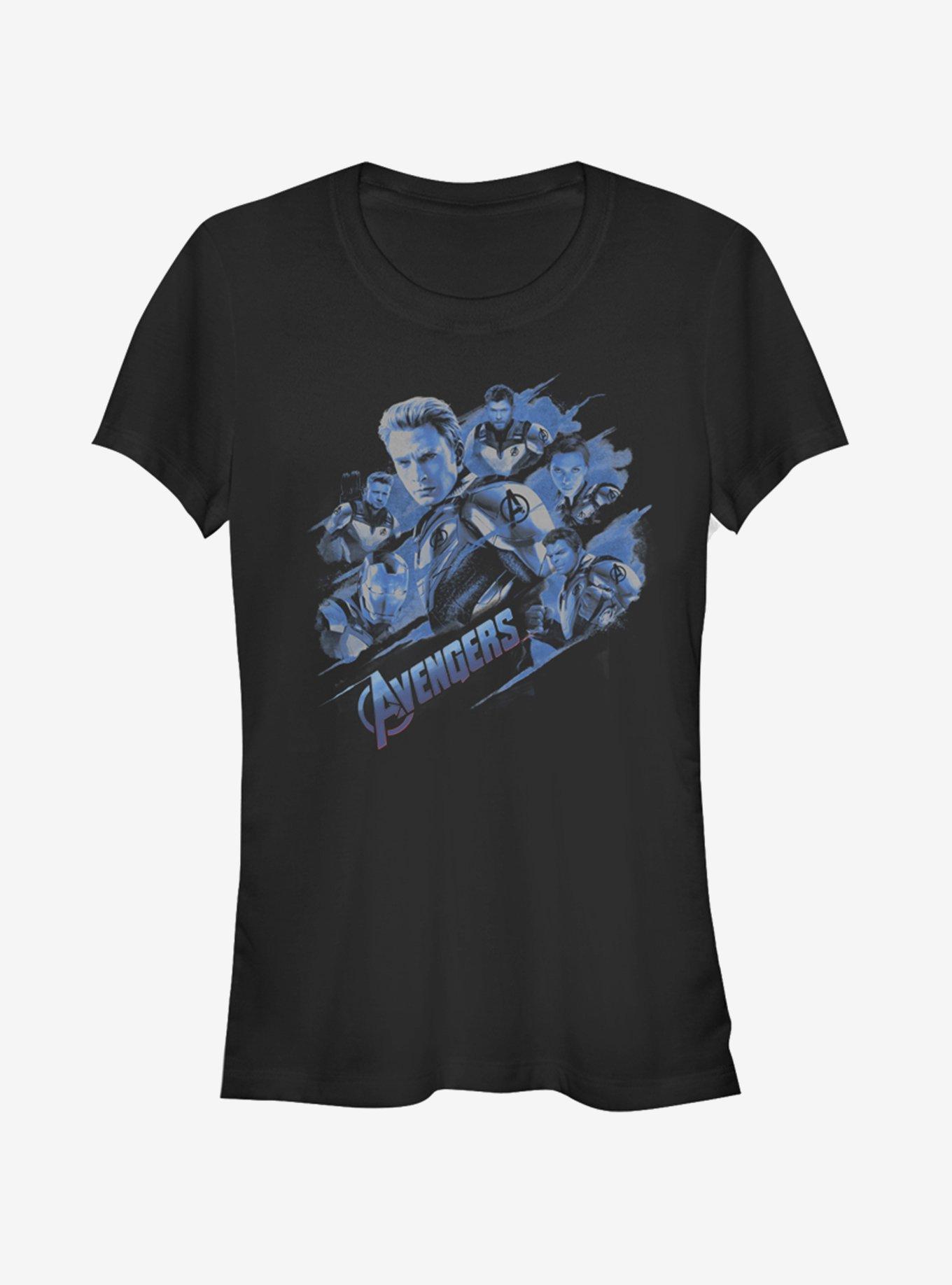 Marvel Avengers: Endgame Captain America Blue Shot Girls T-Shirt, BLACK, hi-res