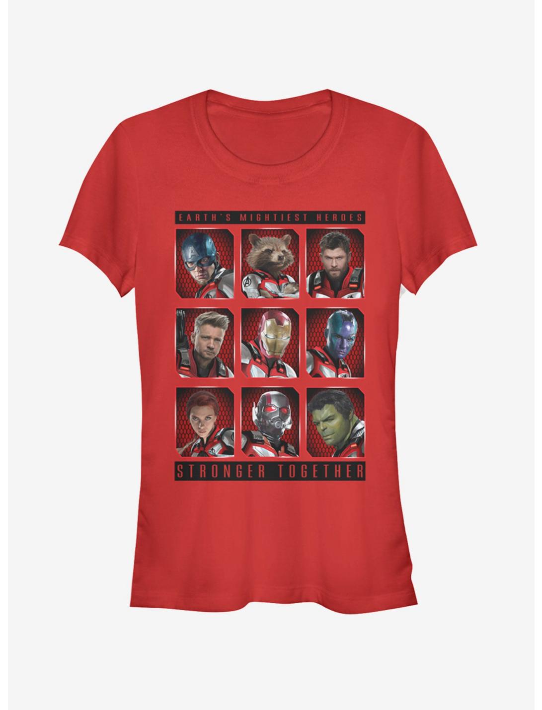Marvel Avengers: Endgame Mightiest Heroes Stack Girls Red T-Shirt, RED, hi-res
