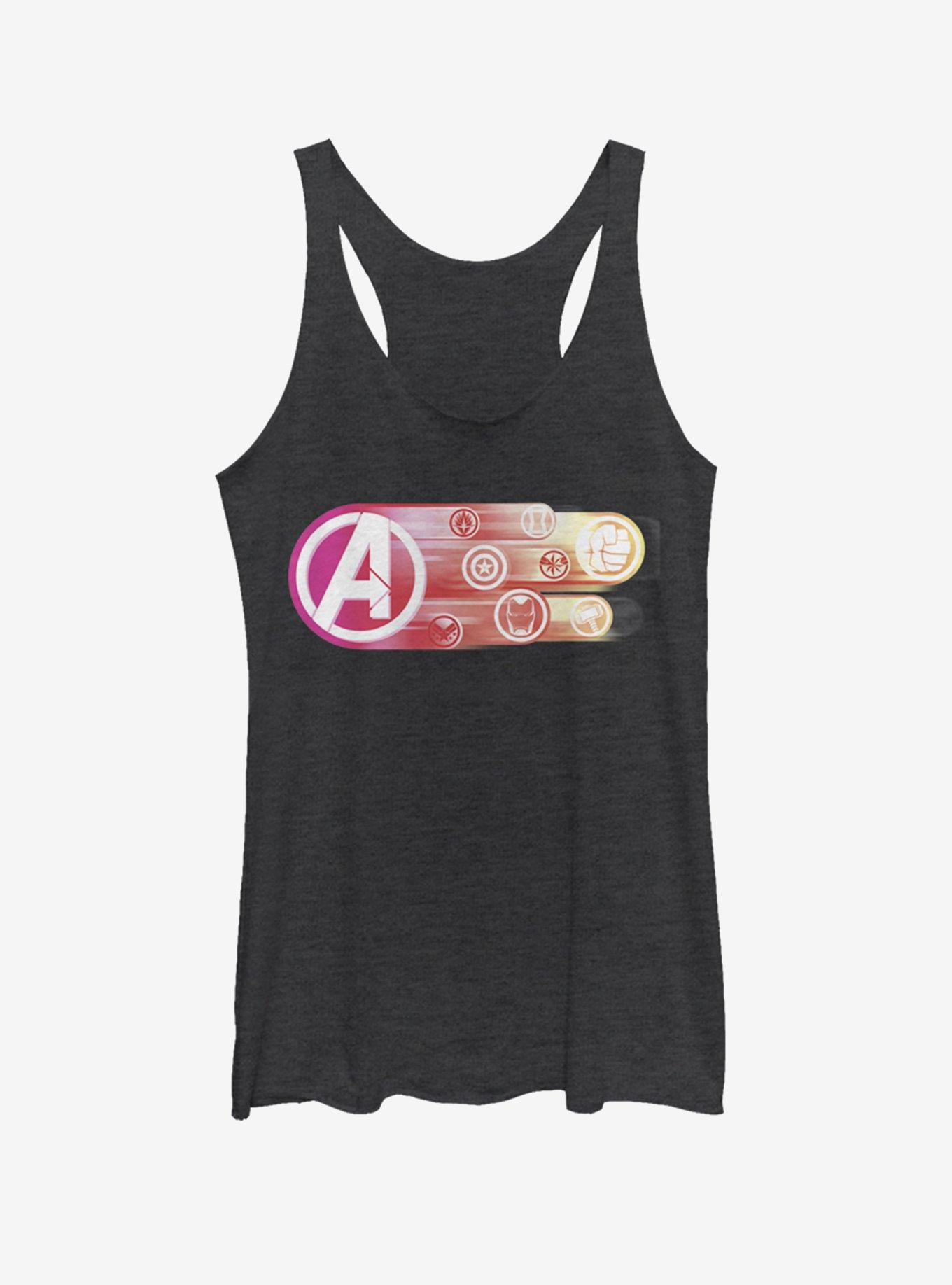 Marvel Avengers: Endgame Icons Group Girls Black Heathered Tank Top, BLK HTR, hi-res