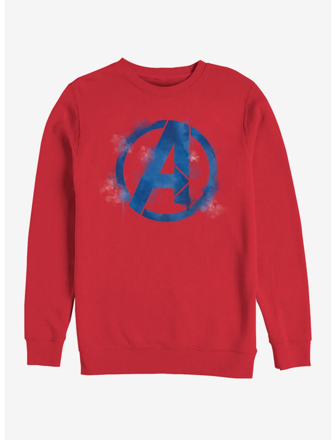 Marvel Avengers: Endgame Avengers Spray Logo Red Sweatshirt, RED, hi-res