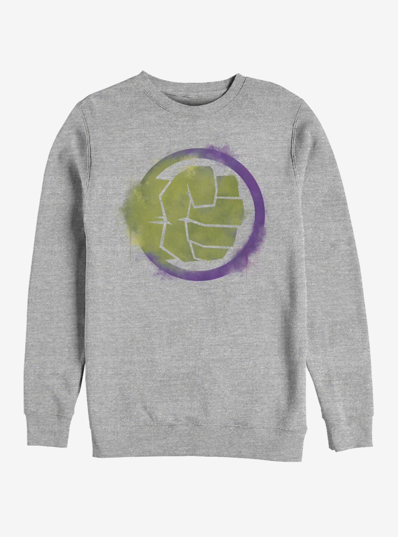 Marvel Avengers: Endgame Hulk Spray Logo Heathered Sweatshirt, ATH HTR, hi-res