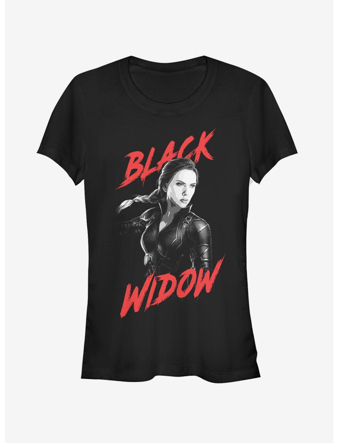 Marvel Avengers: Endgame High Contrast Black Widow Girls T-Shirt, BLACK, hi-res