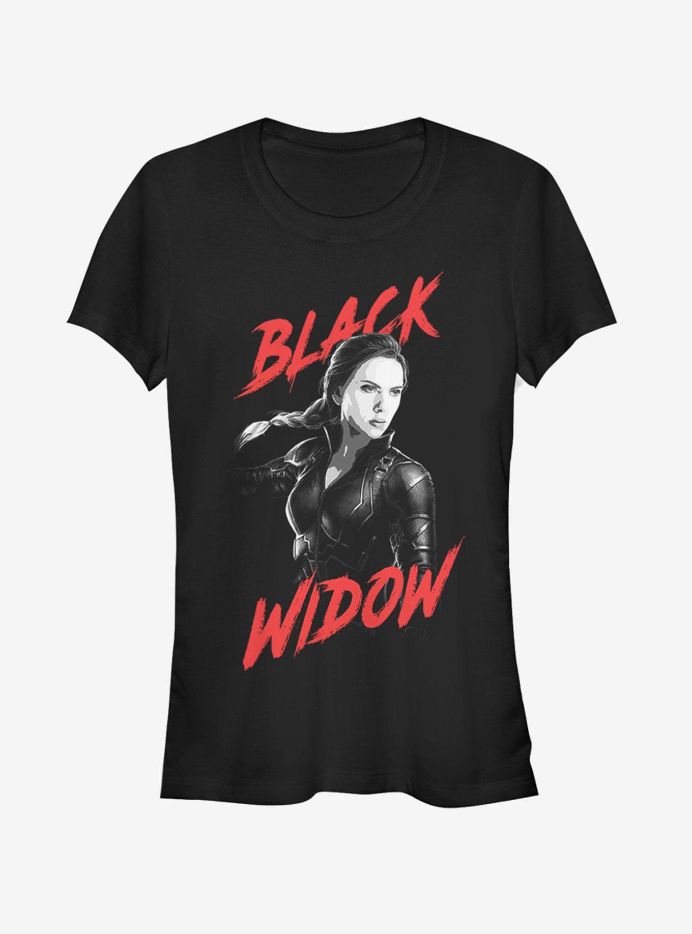 Marvel Avengers: Endgame High Contrast Black Widow Girls T-Shirt, BLACK, hi-res