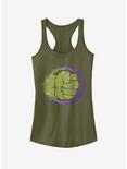Marvel Avengers: Endgame Hulk Spray Logo Girls Military Green Tank Top, MIL GRN, hi-res