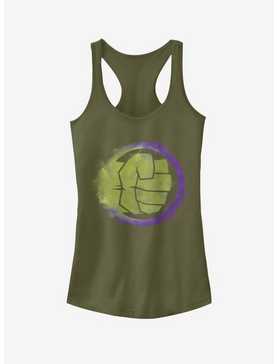 Marvel Avengers: Endgame Hulk Spray Logo Girls Military Green Tank Top, , hi-res