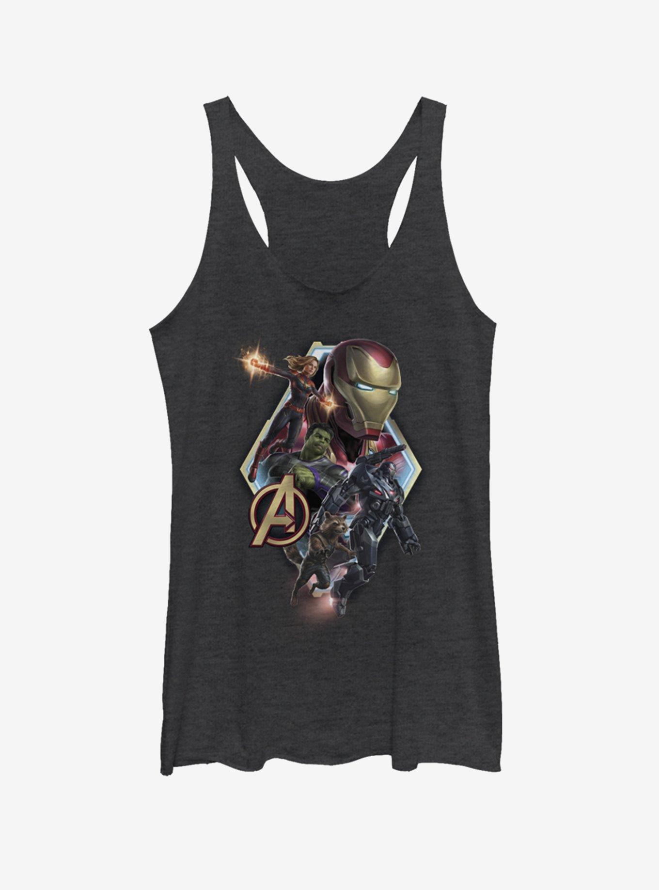 Marvel Avengers: Endgame Diamond Shot Girls Black Heathered Tank Top, BLK HTR, hi-res