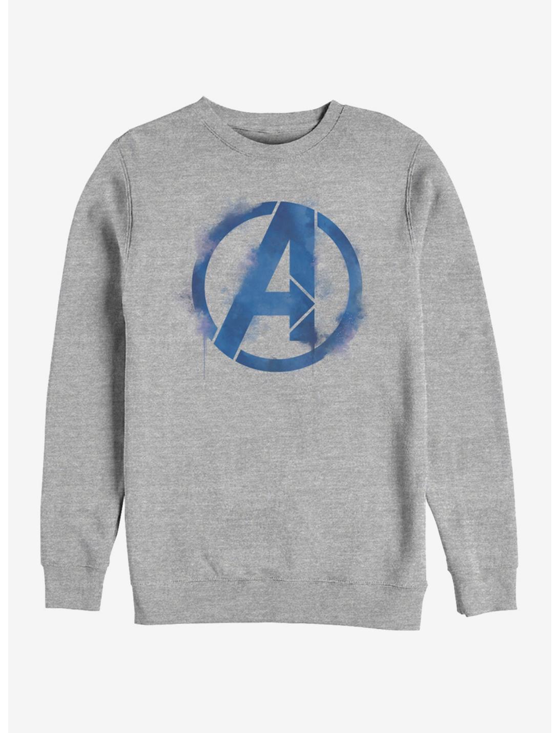 Marvel Avengers: Endgame Avengers Spray Logo Heathered Sweatshirt, ATH HTR, hi-res