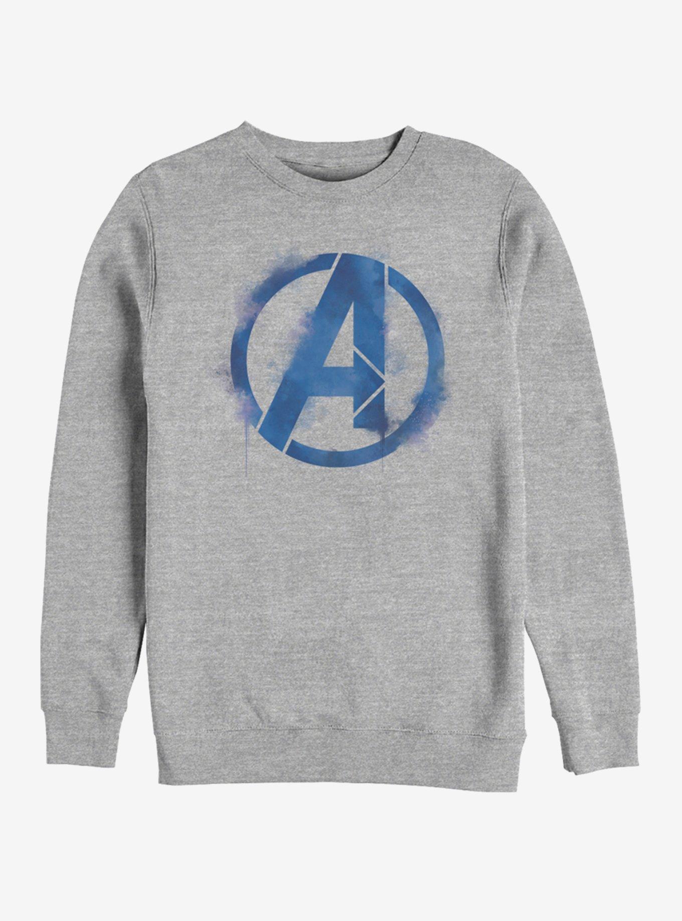 Marvel Avengers: Endgame Avengers Spray Logo Heathered Sweatshirt, ATH HTR, hi-res