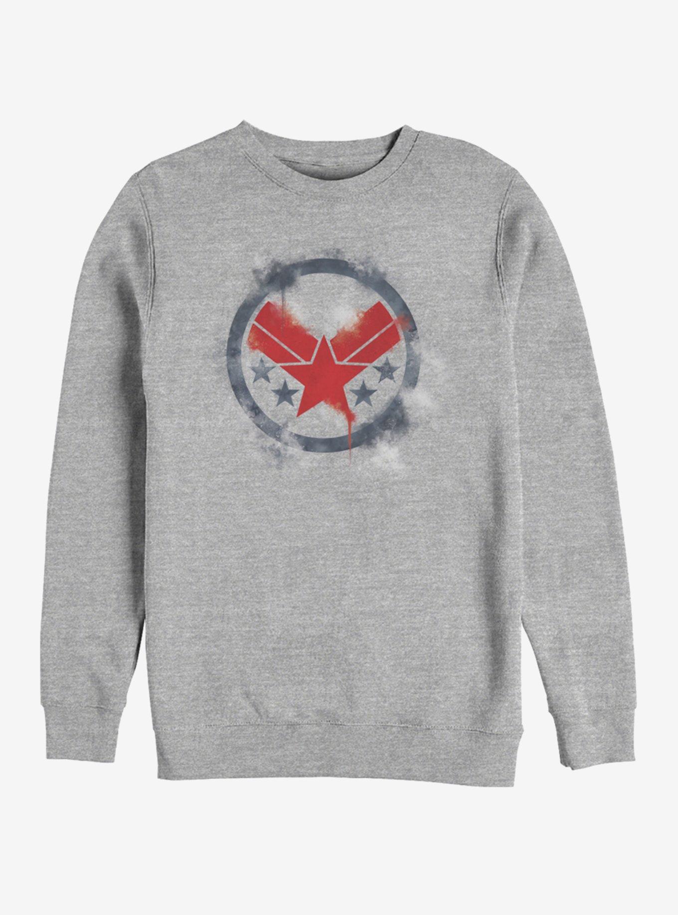 Marvel Avengers: Endgame War Machine Spray Logo Heathered Sweatshirt, ATH HTR, hi-res