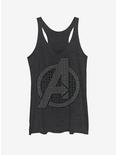 Marvel Avengers: Endgame Grayscale Logo Girls Black Heathered Tank Top, BLK HTR, hi-res