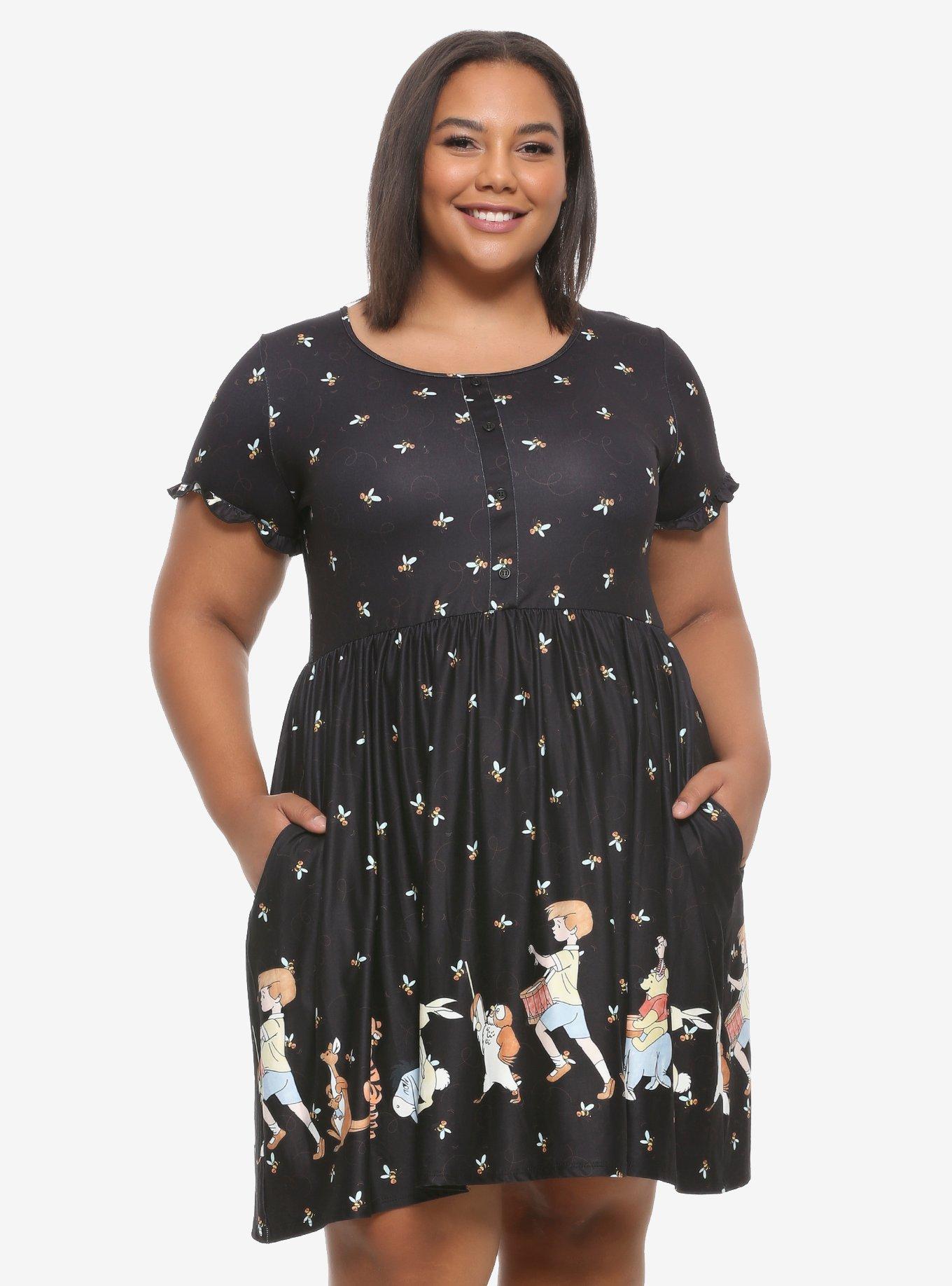 Disney Winnie The Pooh Parade Ruffled Dress Plus Size, MULTI, hi-res