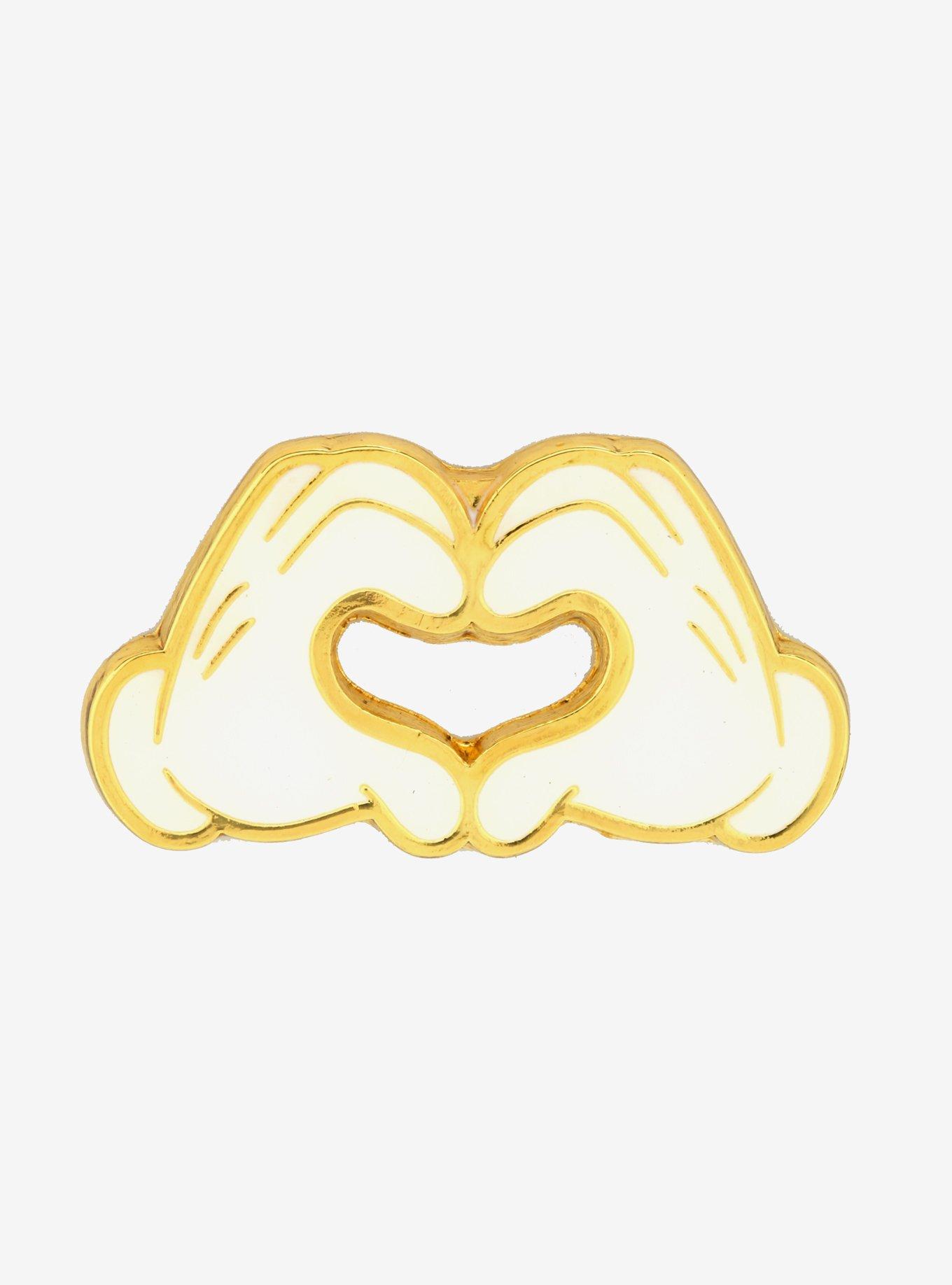 Loungefly Disney Mickey Mouse Heart Hand Enamel Pin, , hi-res