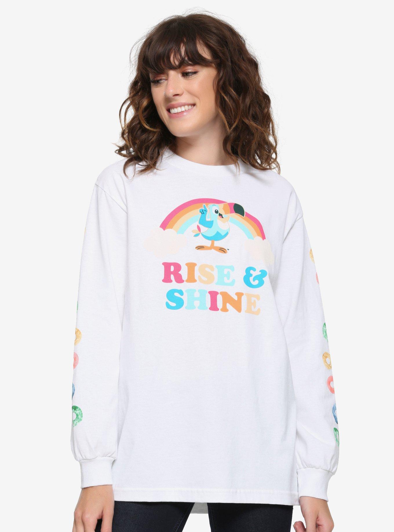 Kellogg's Froot Loops Rise & Shine Women's Long Sleeve T-Shirt - BoxLunch Exclusive, WHITE, hi-res