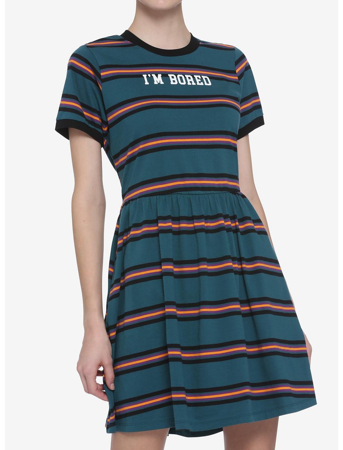 I'm Bored Stripe Ringer Dress, STRIPES, hi-res