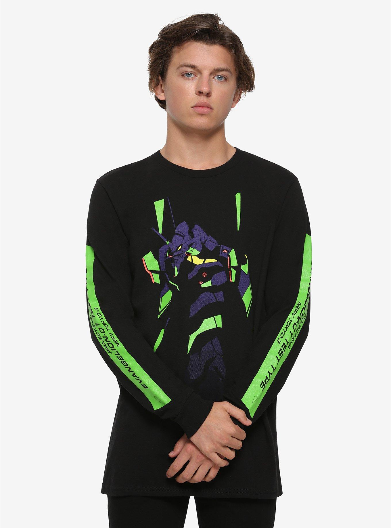 Neon Genesis Evangelion Eva Test Type Long-Sleeve T-Shirt, GREEN, hi-res