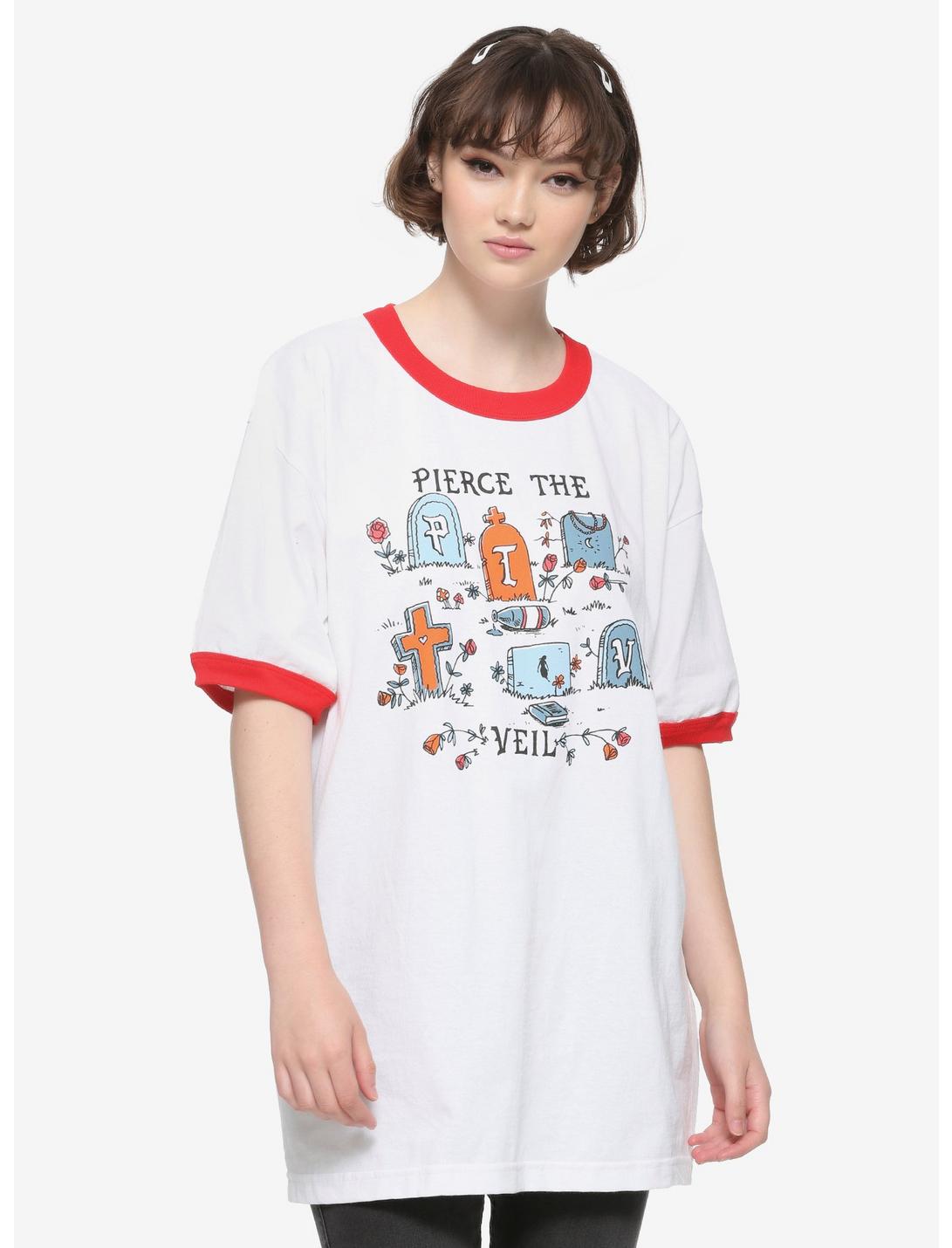 Pierce The Veil Graves Girls Ringer T-Shirt, WHITE, hi-res