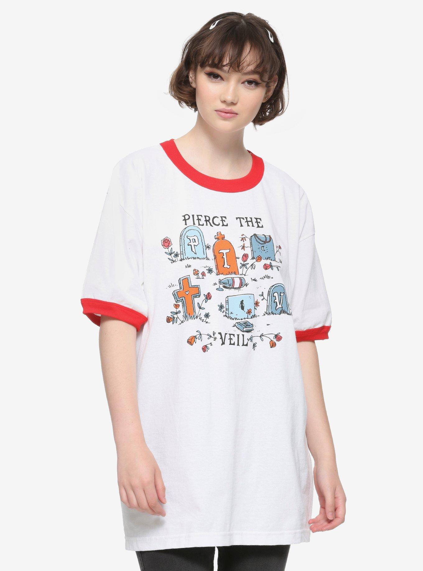Pierce The Veil Graves Girls Ringer T-Shirt, WHITE, hi-res