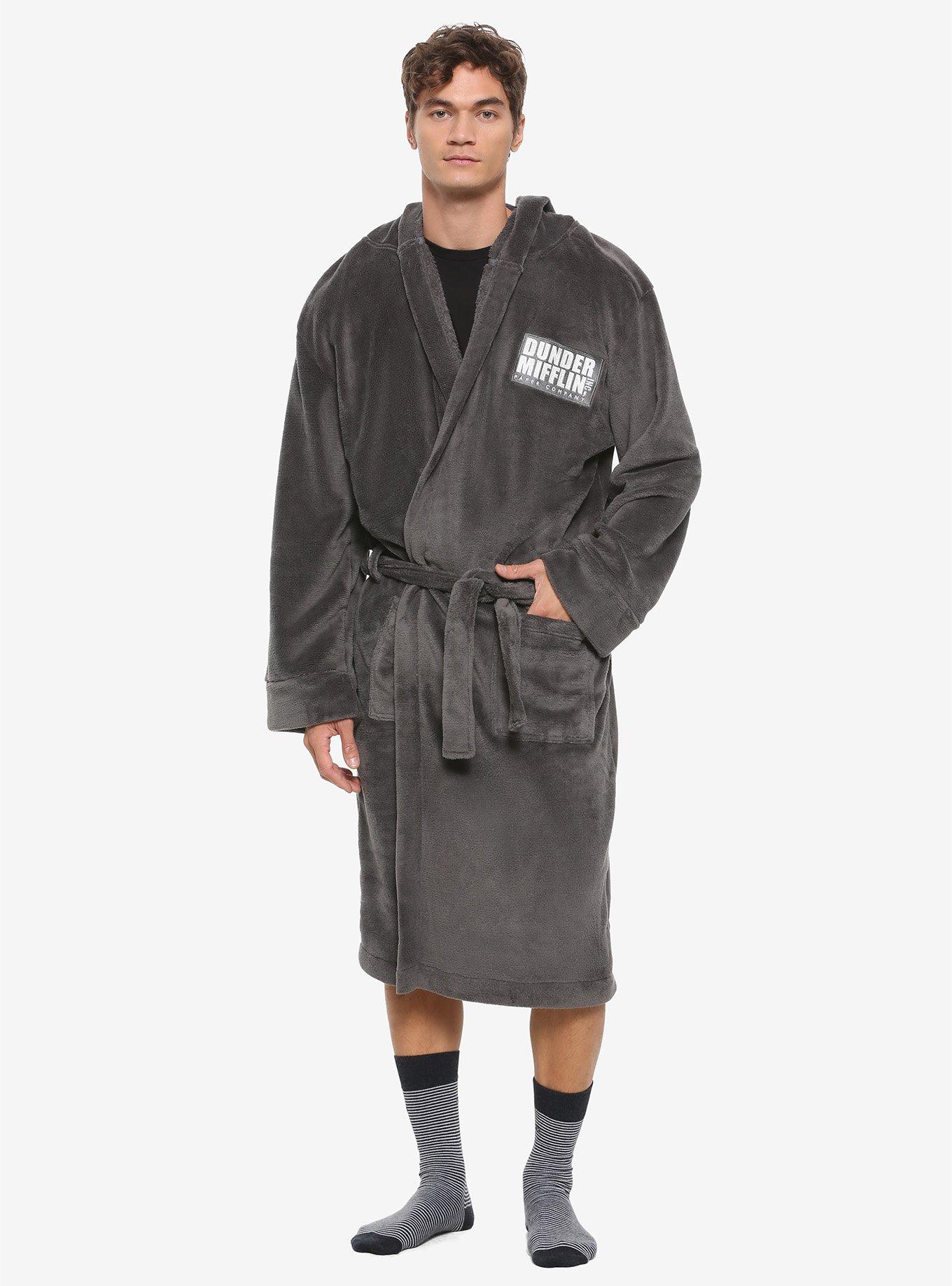 The Office Dunder Mifflin Grey Plush Robe BoxLunch Exclusive