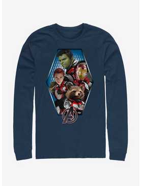 Marvel Avengers: Endgame Hexagon Avenged Navy Blue Long-Sleeve T-Shirt, , hi-res