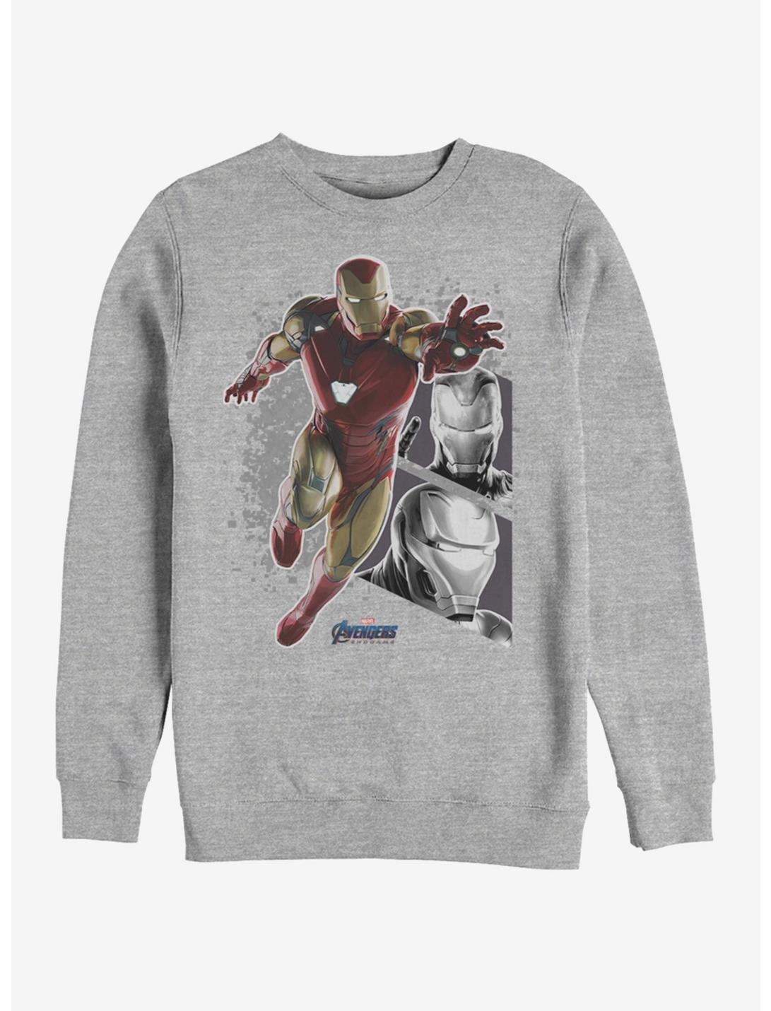 Marvel Avengers: Endgame Iron Man Panels Heathered Sweatshirt, ATH HTR, hi-res