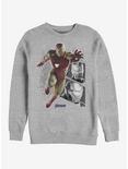 Marvel Avengers: Endgame Iron Man Panels Heathered Sweatshirt, ATH HTR, hi-res