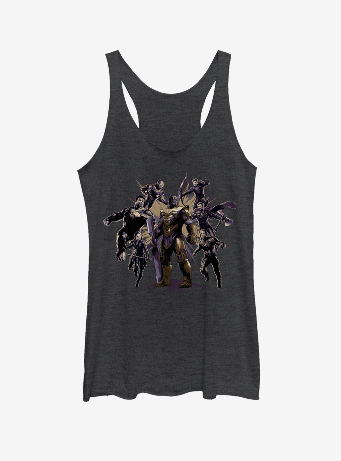 Marvel Avengers: Endgame Villain Pose Girls Black Heathered Tank Top, BLK HTR, hi-res