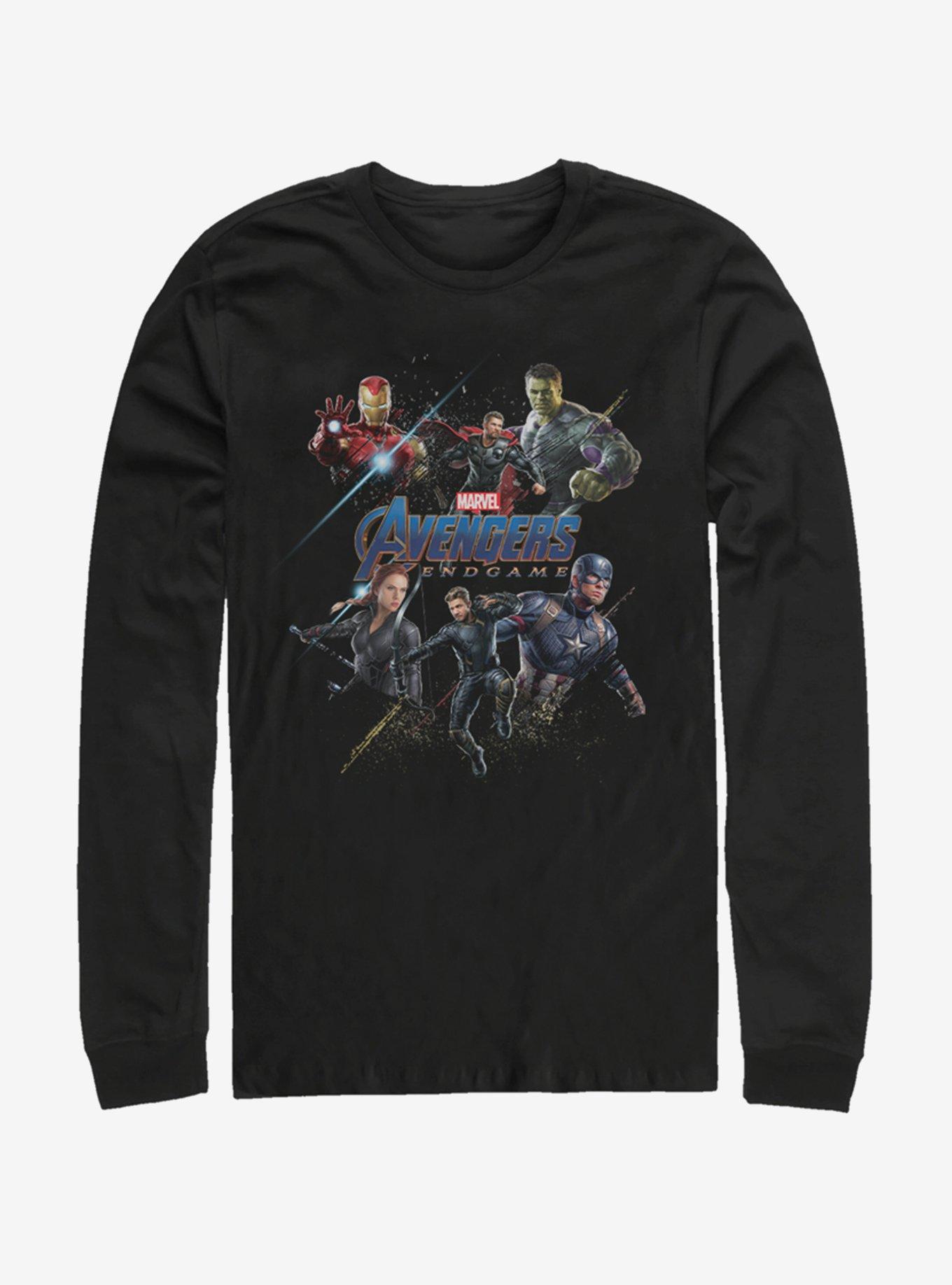 Marvel Avengers: Endgame Heroes Logo Long-Sleeve T-Shirt, BLACK, hi-res