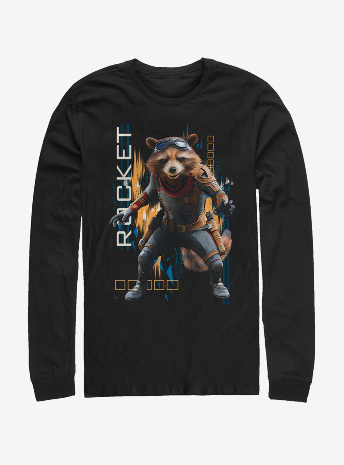 Marvel Avengers: Endgame Rocket Motion Long-Sleeve T-Shirt, BLACK, hi-res