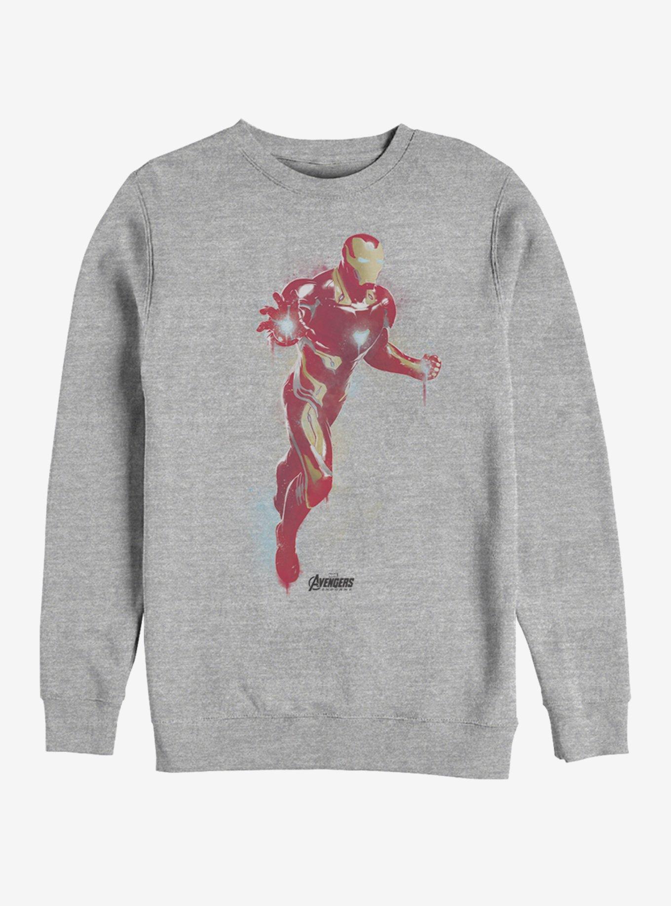 Marvel Avengers: Endgame Iron Man Paint Heathered Sweatshirt, ATH HTR, hi-res