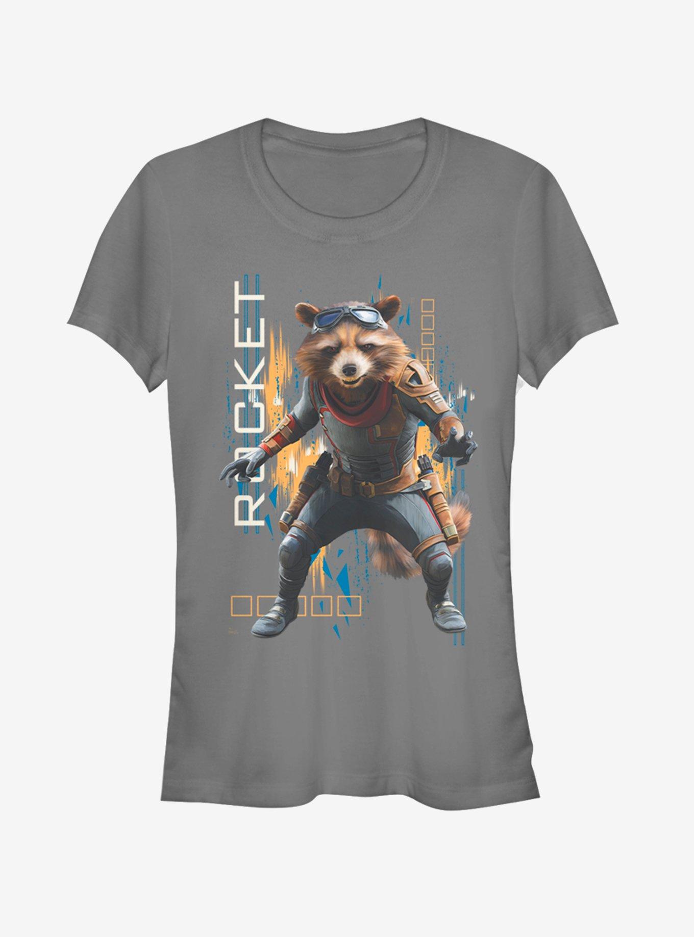 Marvel Avengers: Endgame Rocket Motion Girls Charcoal T-Shirt, CHARCOAL, hi-res