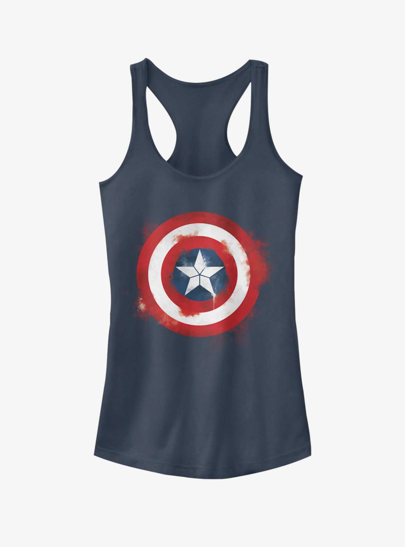 Marvel Avengers: Endgame Captain America Spray Logo Girls Indigo Tank Top, , hi-res