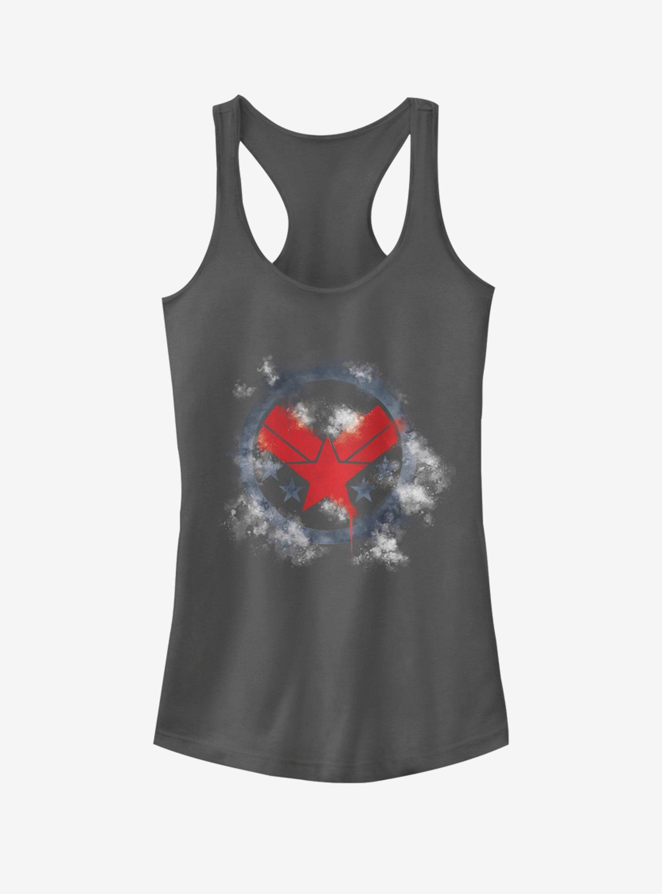 Marvel Avengers: Endgame War Machine Spray Logo Girls Charcoal Grey Tank Top, , hi-res