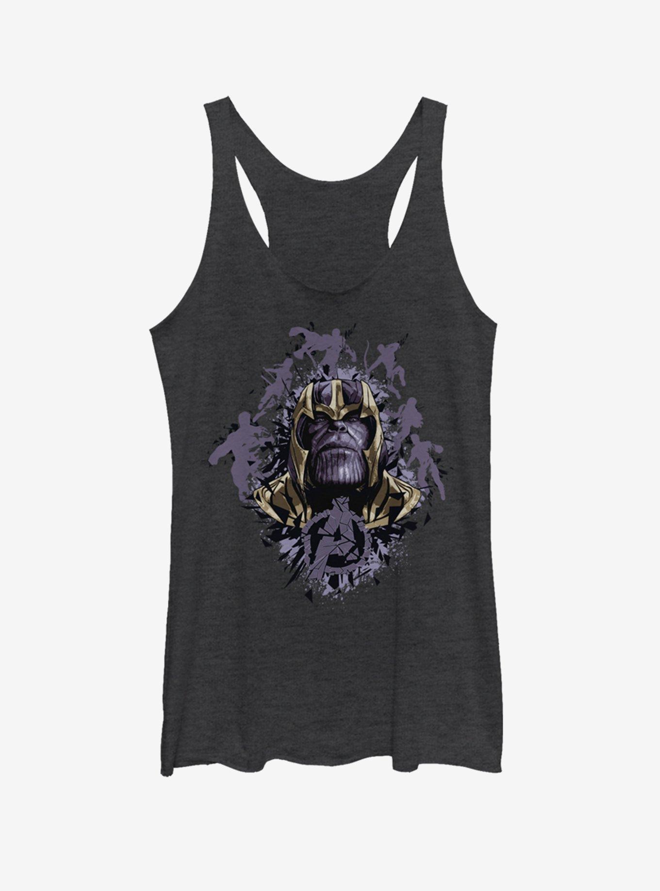 Marvel Avengers: Endgame Thanos Action Endgame Girls Black Heathered Tank Top, BLK HTR, hi-res