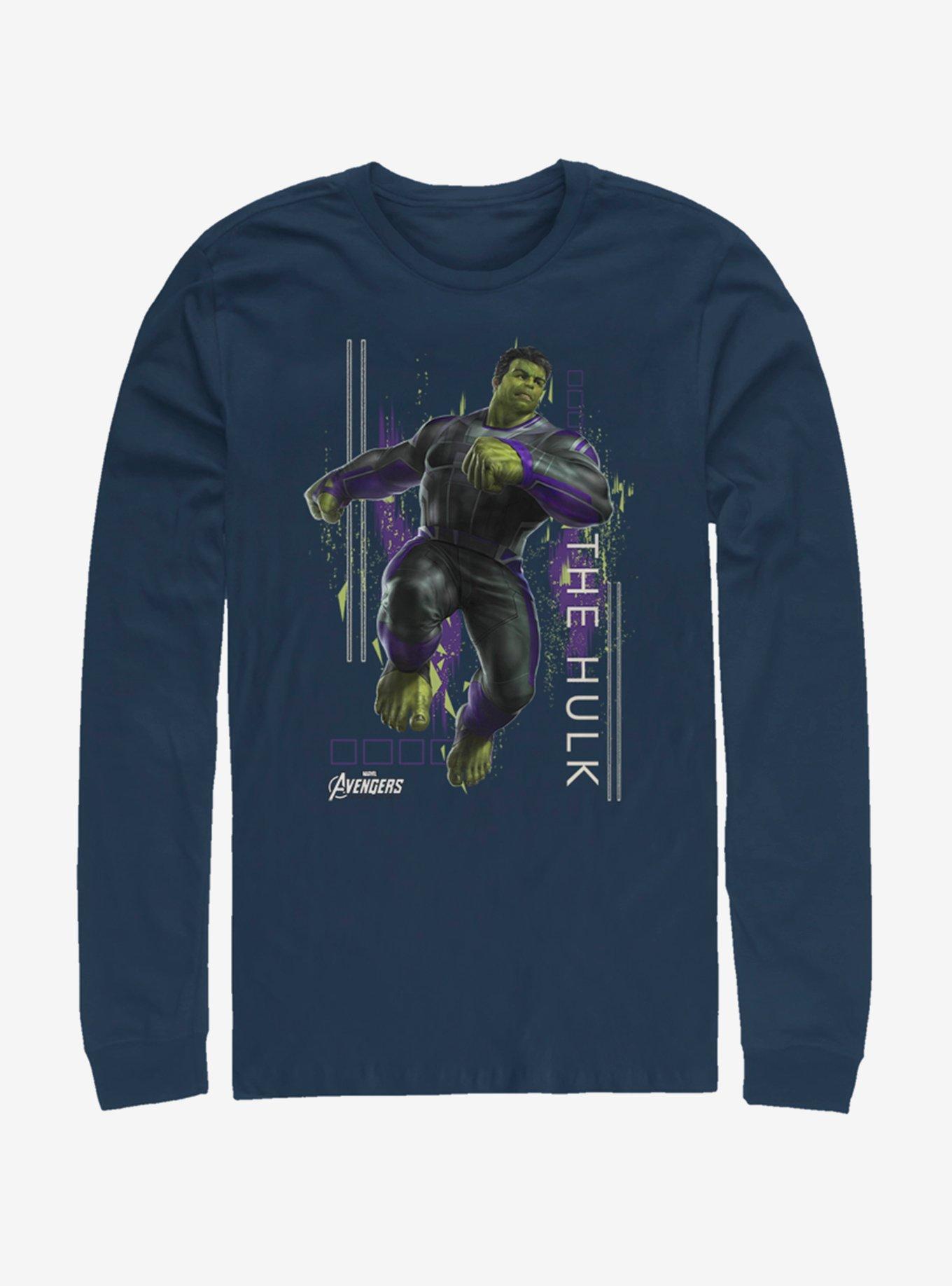 Marvel Avengers: Endgame Hulk Motion Navy Blue Long-Sleeve T-Shirt, NAVY, hi-res