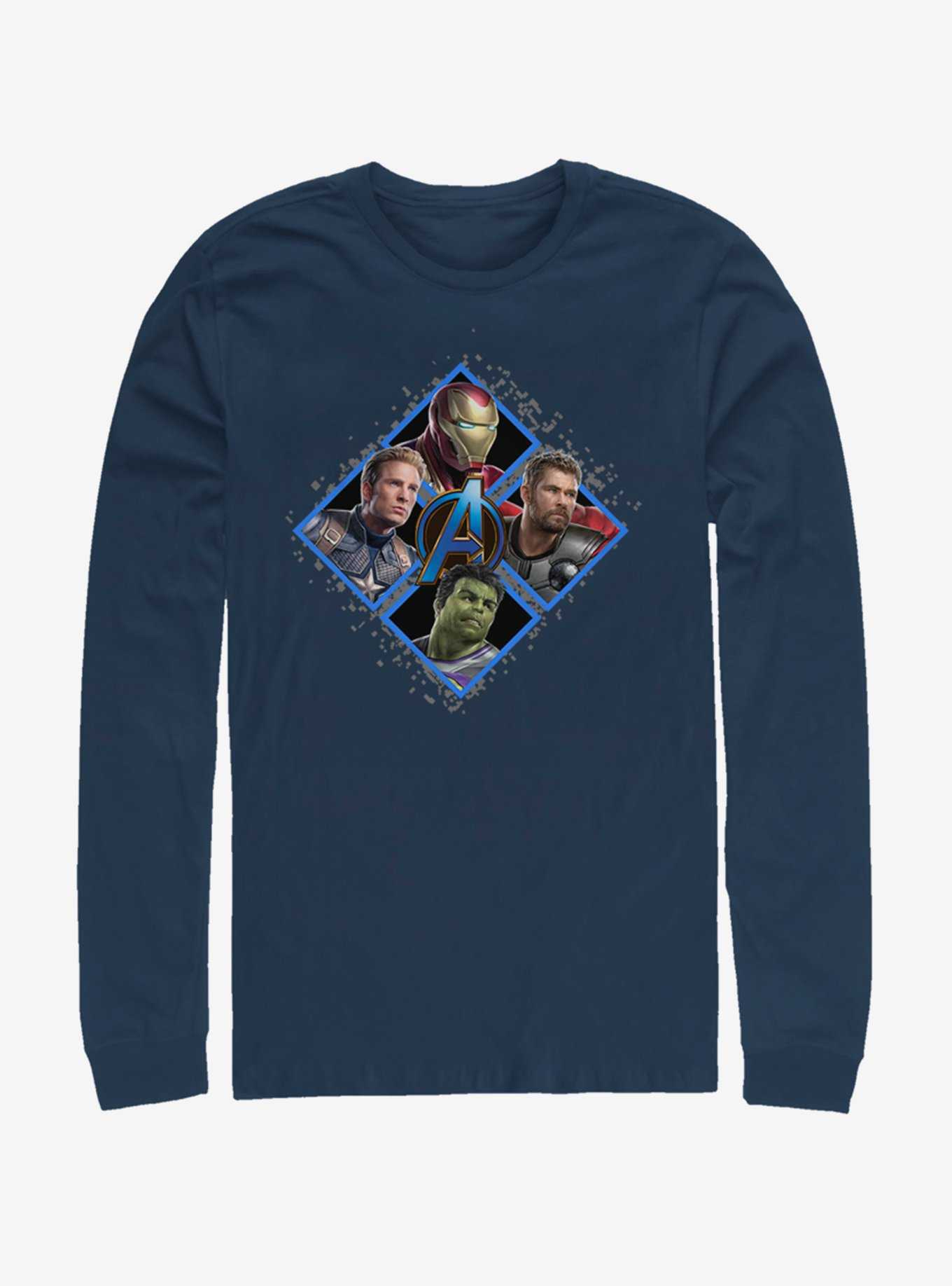 Marvel Avengers: Endgame Square Box Navy Blue Long-Sleeve T-Shirt, , hi-res