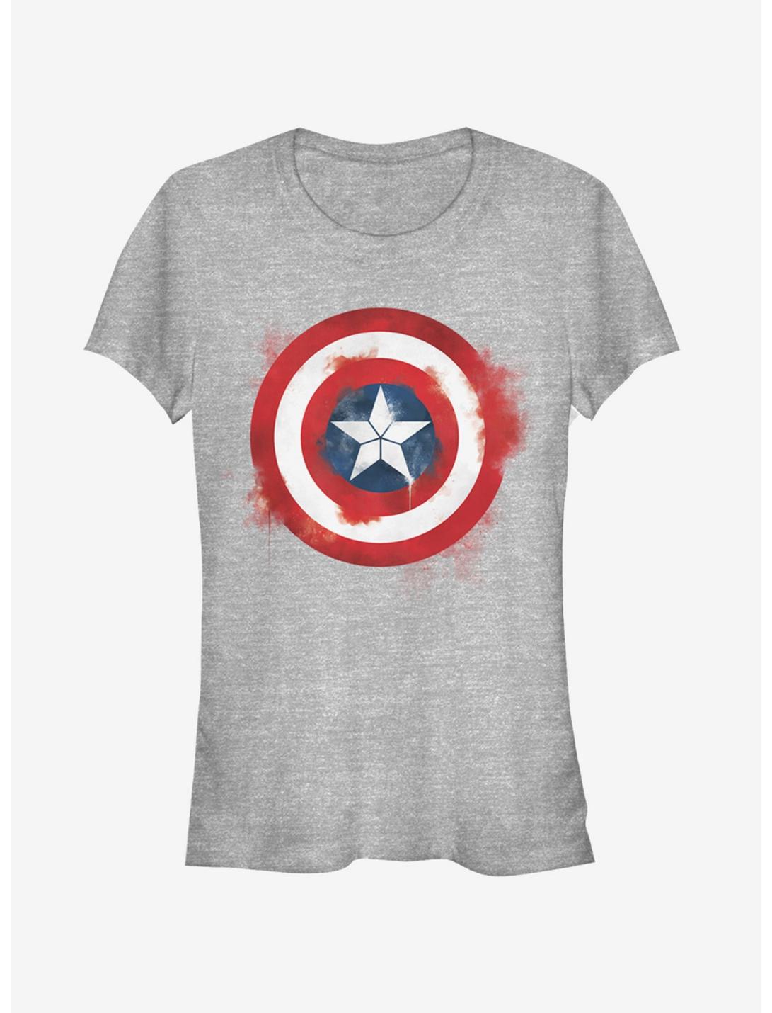 Marvel Avengers: Endgame Captain America Spray Logo Girls Heathered T-Shirt, ATH HTR, hi-res