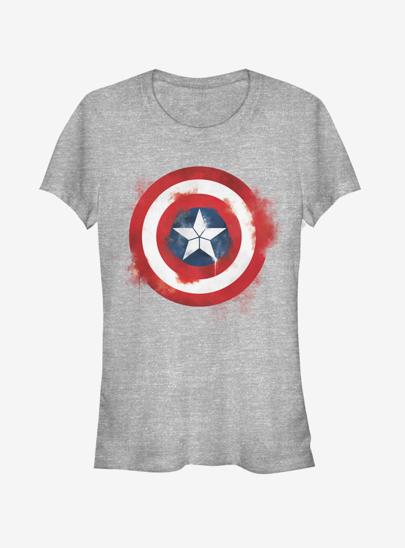 Marvel Avengers: Endgame Captain America Spray Logo Girls Heathered T-Shirt, , hi-res