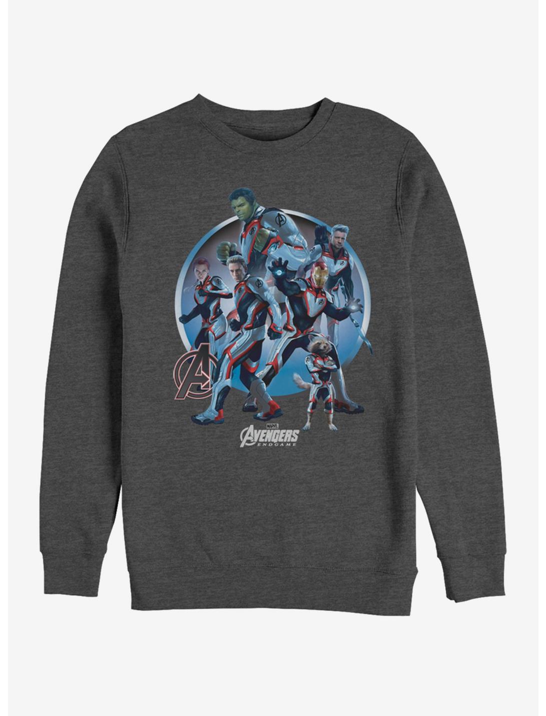 Marvel Avengers: Endgame Unite Charcoal Grey Heathered Sweatshirt, CHAR HTR, hi-res