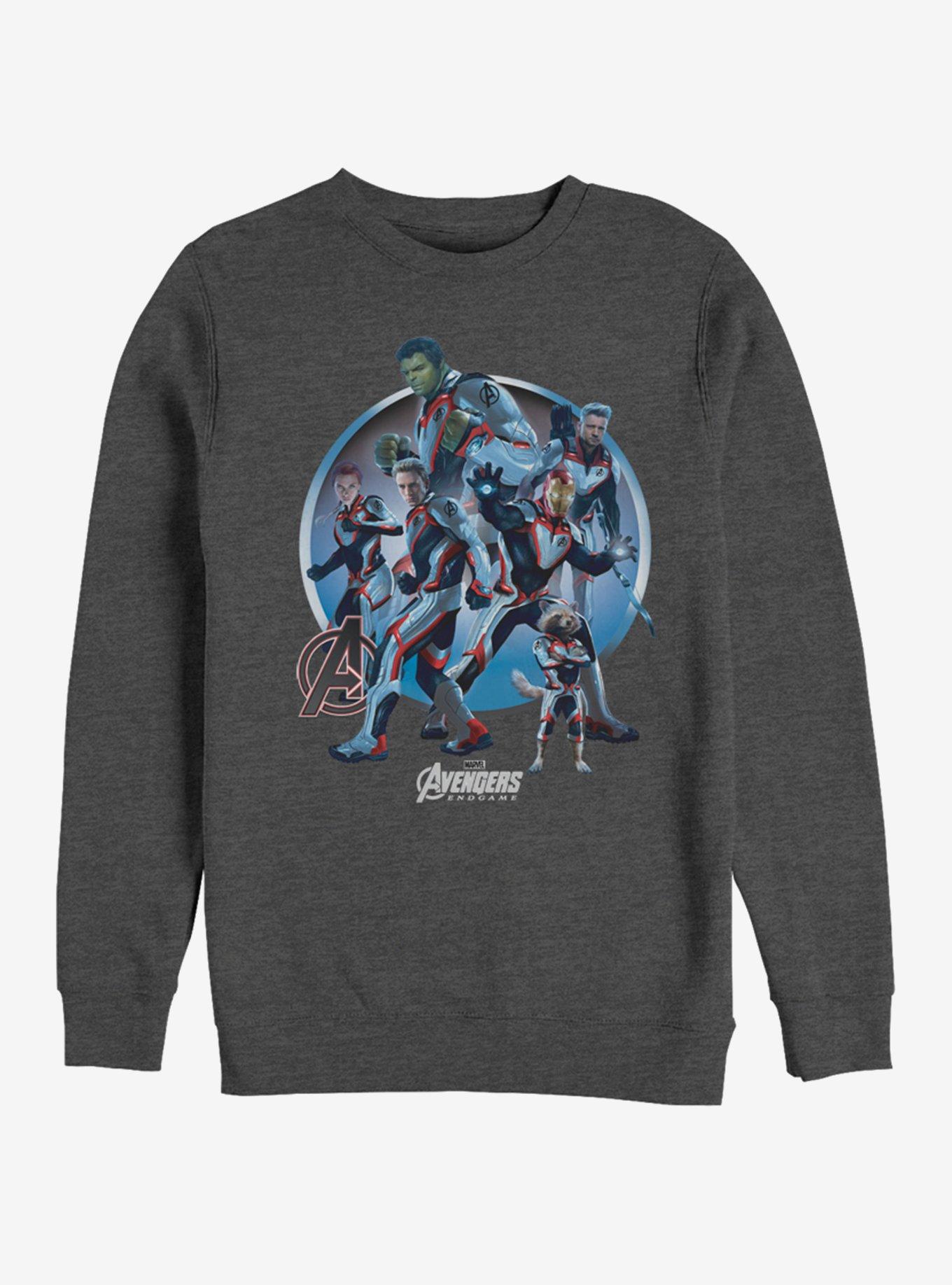 Marvel Avengers: Endgame Unite Charcoal Grey Heathered Sweatshirt, CHAR HTR, hi-res