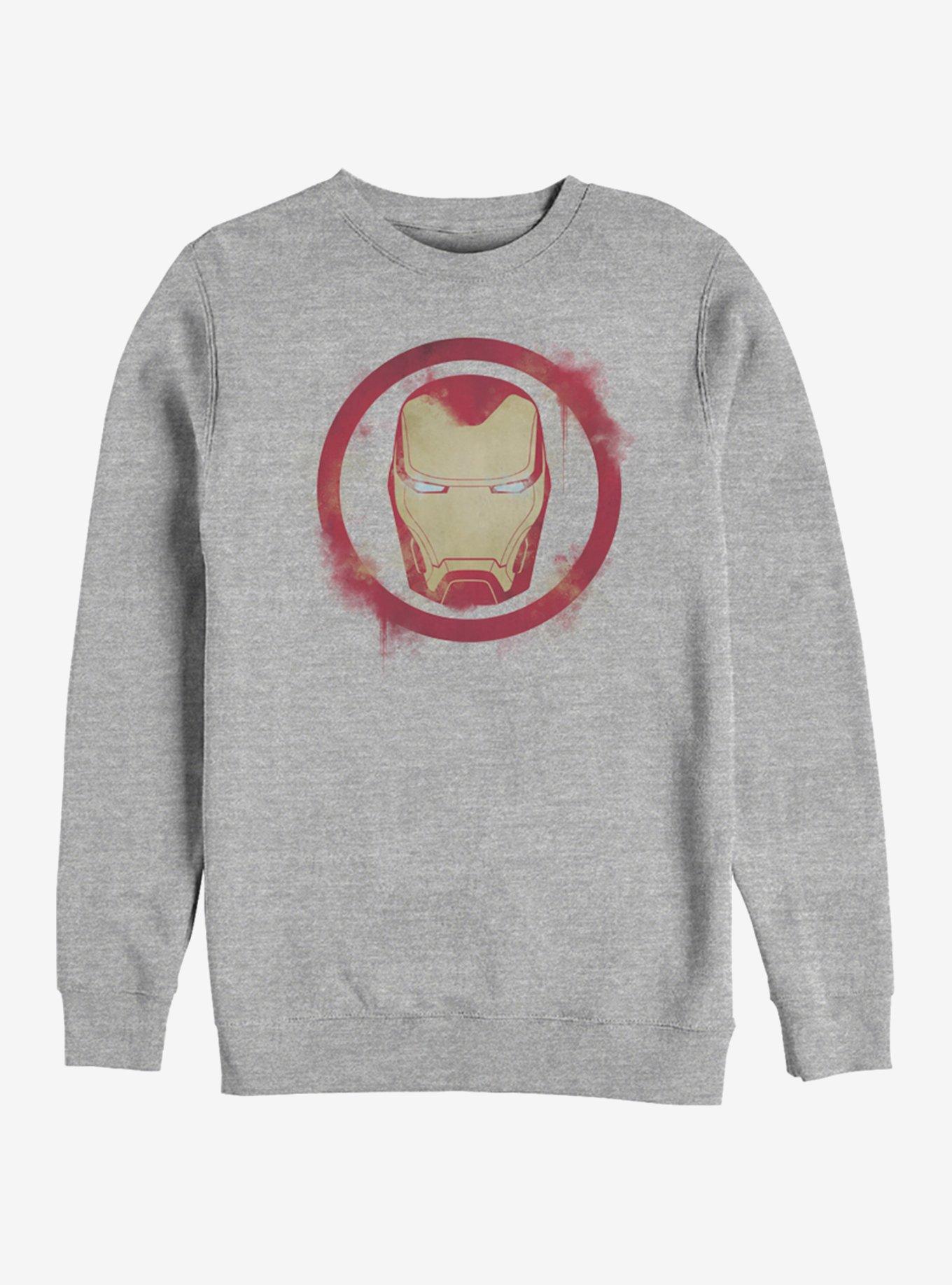 Marvel Avengers: Endgame Iron Man Spray Logo Heathered Sweatshirt, , hi-res