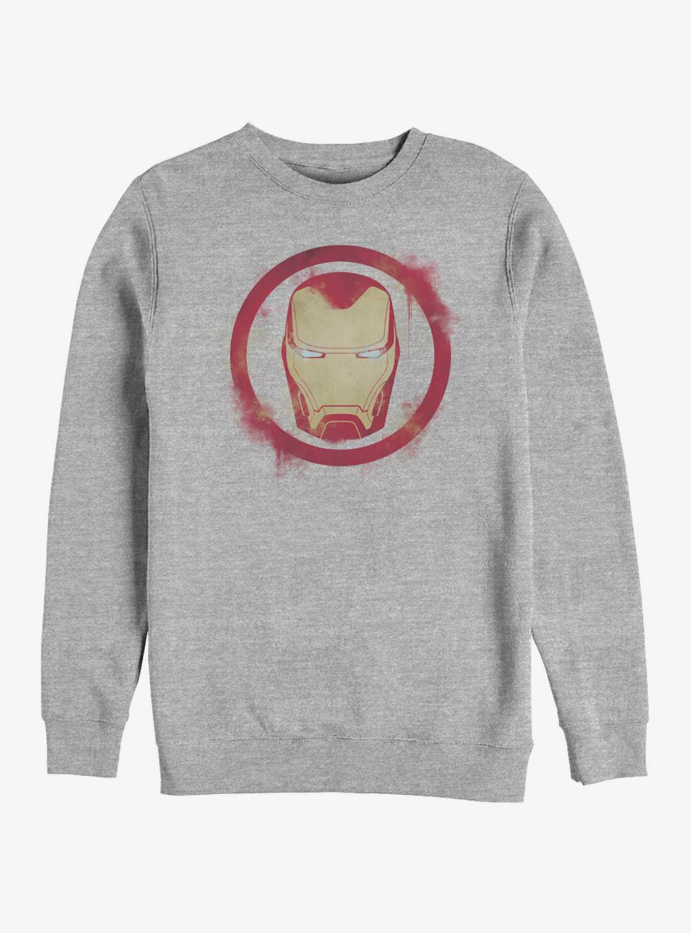 Marvel Avengers: Endgame Iron Man Spray Logo Heathered Sweatshirt, , hi-res