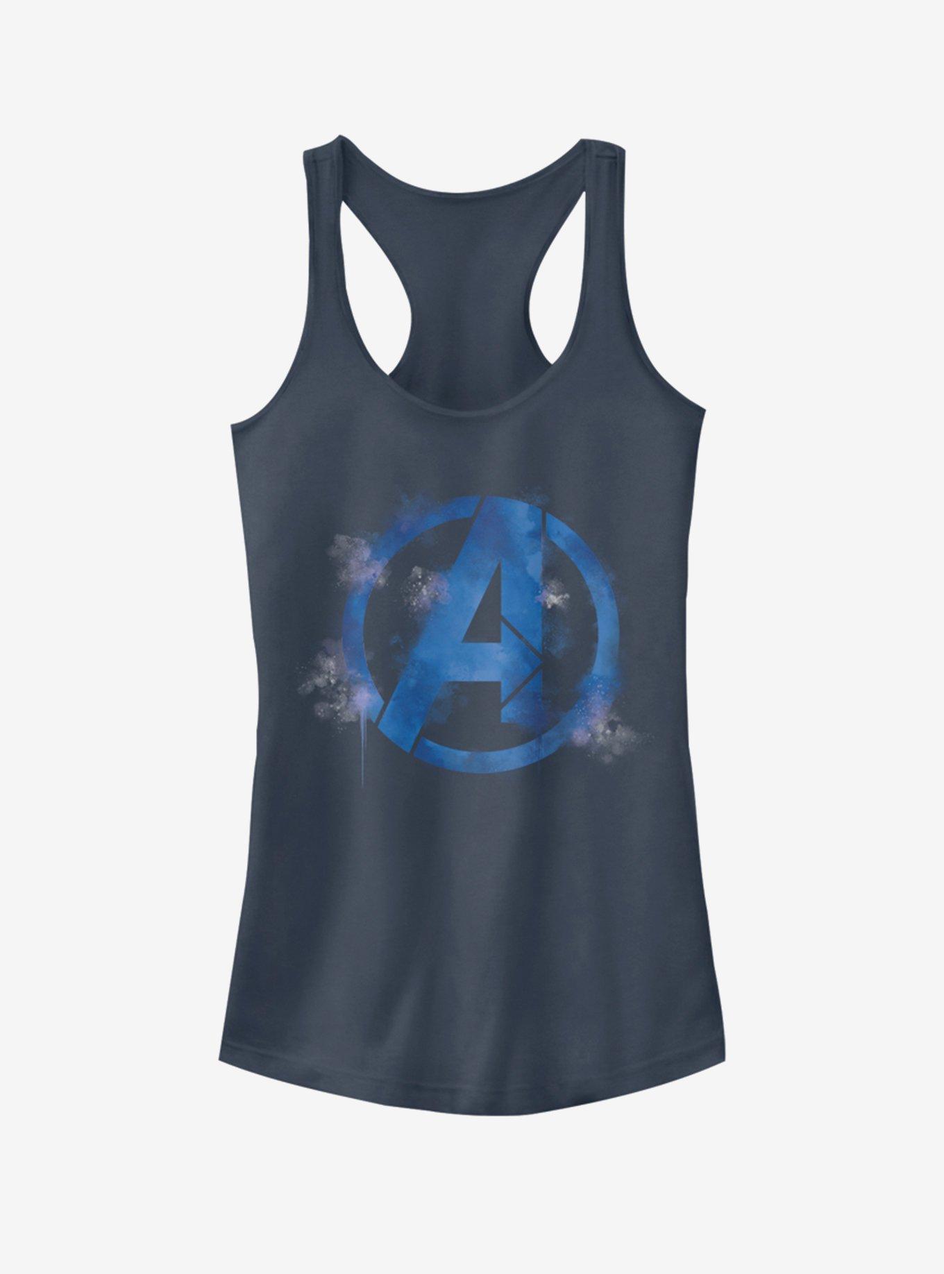 Marvel Avengers: Endgame Avengers Spray Logo Girls Indigo Tank Top, INDIGO, hi-res