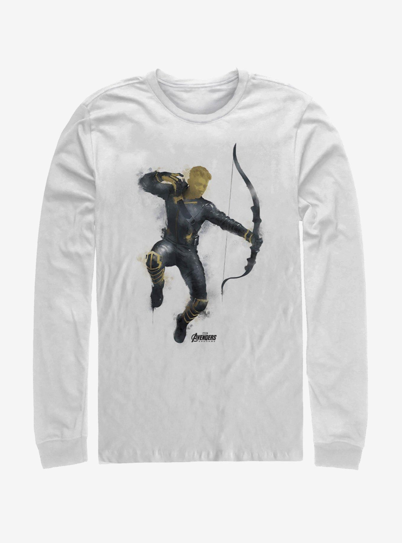 Marvel Avengers: Endgame Painted Hawkeye Long-Sleeve T-Shirt, WHITE, hi-res