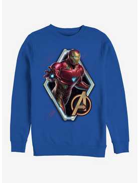 Marvel Avengers: Endgame Iron Man Sun Royal Blue Sweatshirt, , hi-res