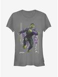 Marvel Avengers: Endgame Hulk Motion Girls Charcoal Grey T-Shirt, CHARCOAL, hi-res