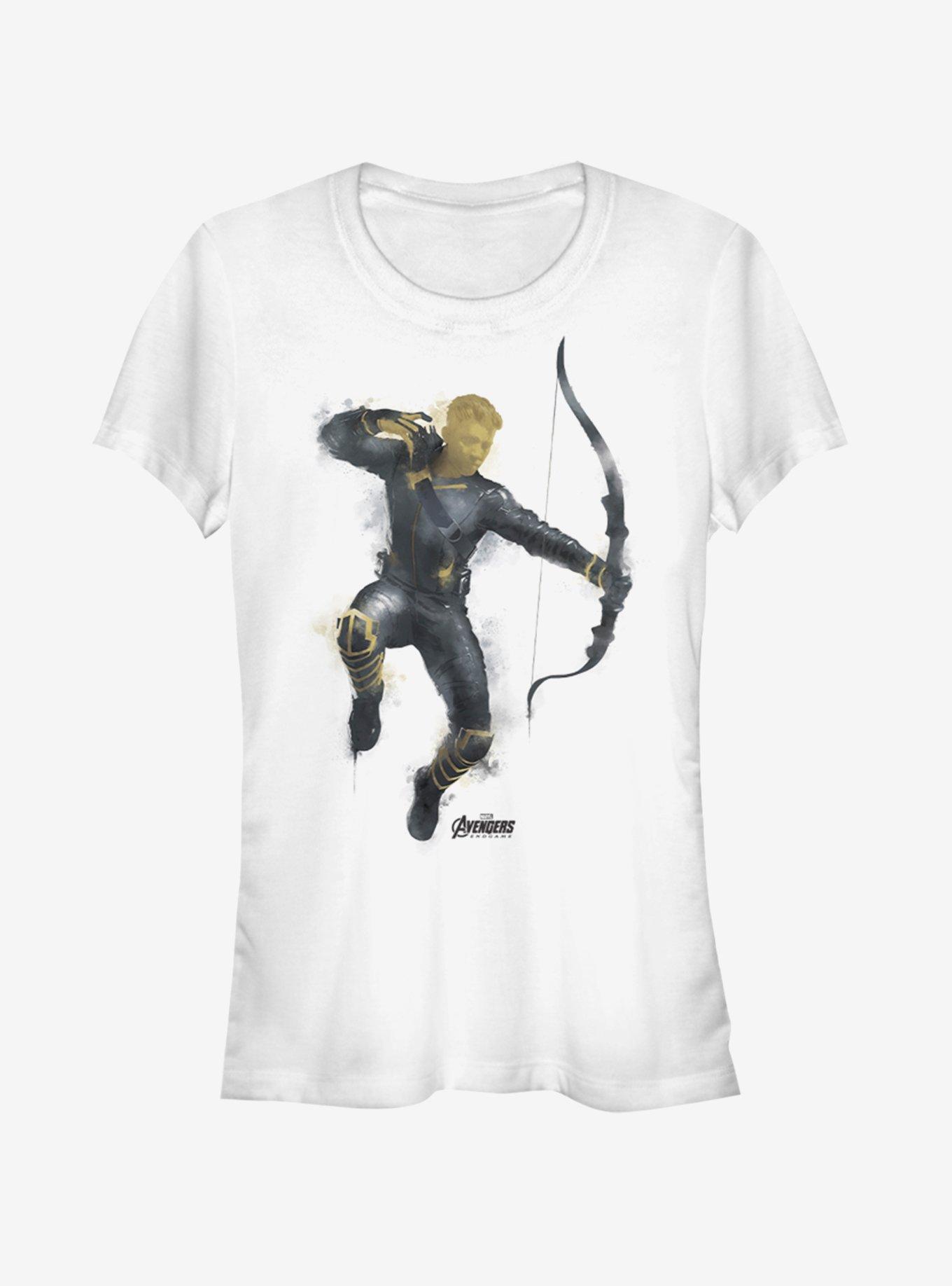 Marvel Avengers: Endgame Painted Hawkeye Girls White T-Shirt, WHITE, hi-res