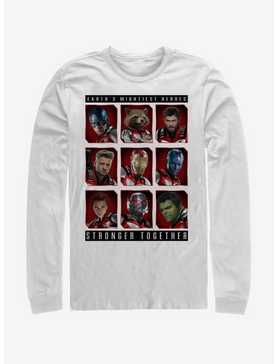 Marvel Avengers: Endgame Mightiest Heroes Stack White Long-Sleeve T-Shirt, , hi-res